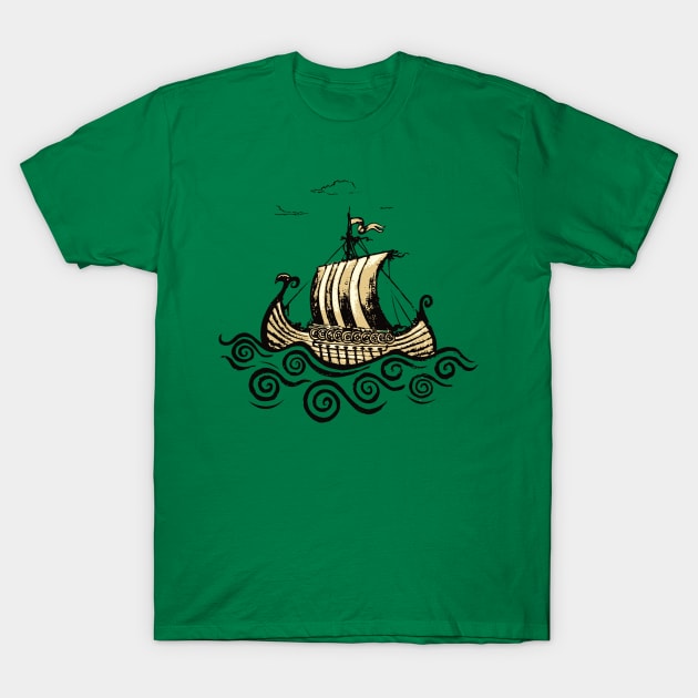 Viking ship T-Shirt by mangulica
